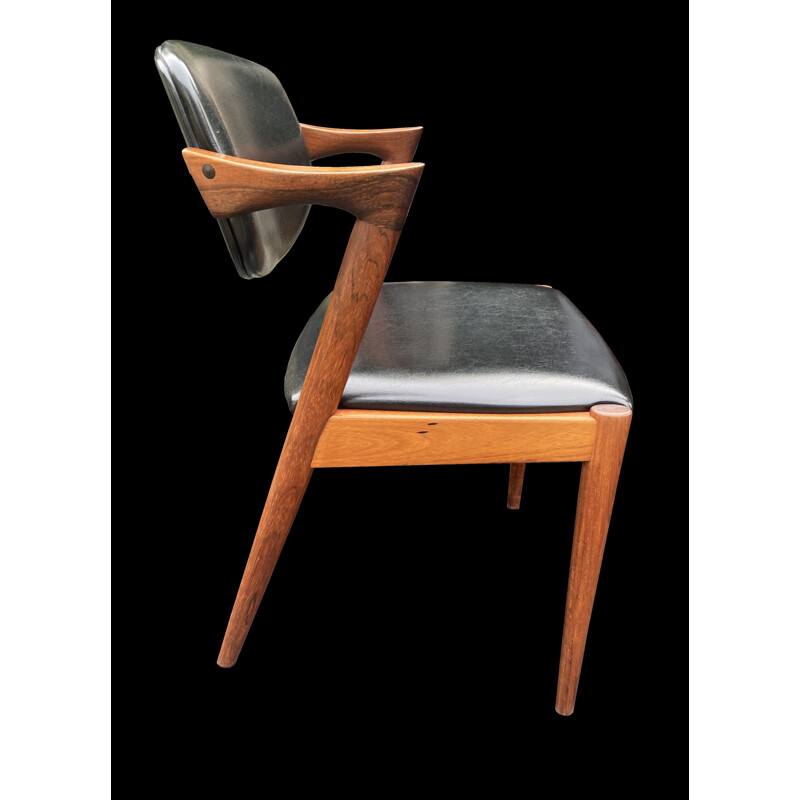 Ensemble de 6 chaises vintage Santos en palissandre par Kai Kristiansen pour Schou Andersen Møbelfabrik, 1960
