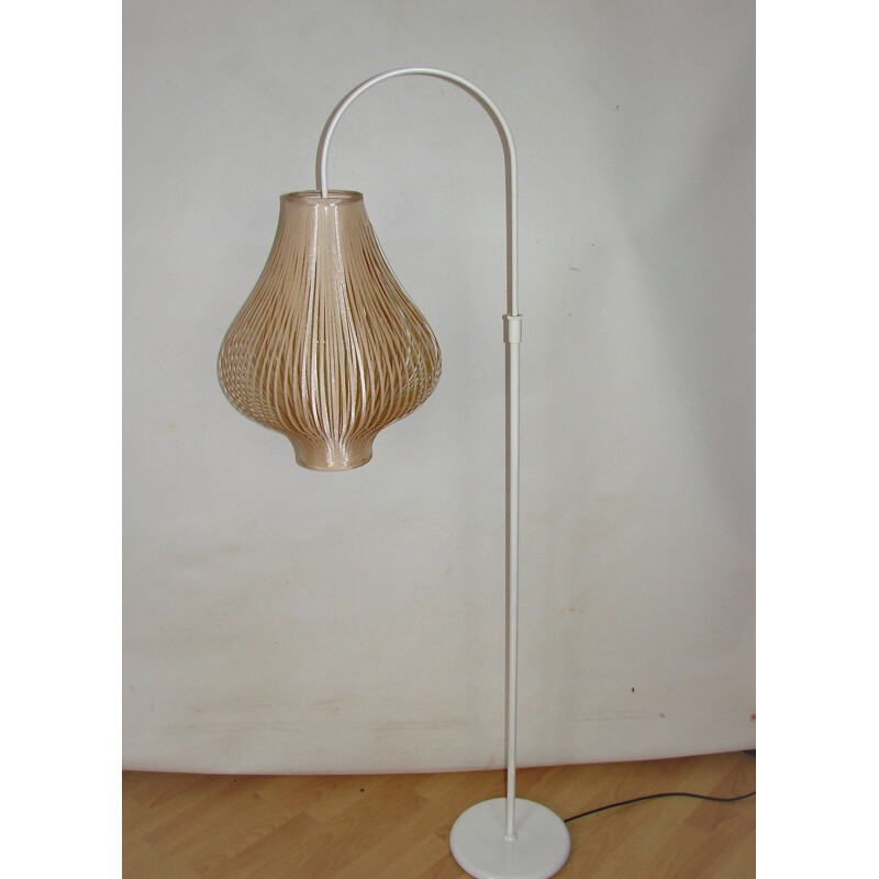 Lampada da terra vintage in metallo e plastica, 1970