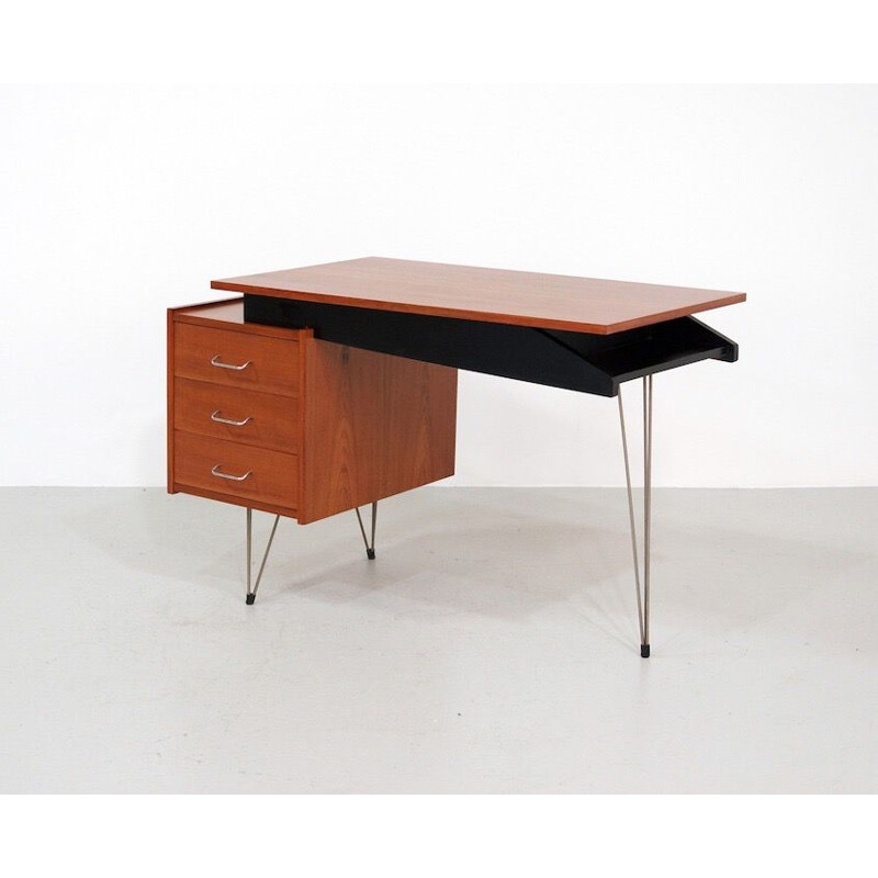 Vintage haarspeldbureau van Cees Braakman voor Pastoe, Nederland 1960