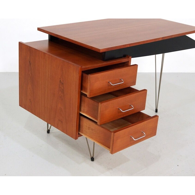 Vintage haarspeldbureau van Cees Braakman voor Pastoe, Nederland 1960