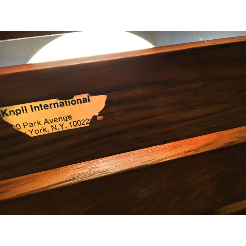 Banco de madera vintage de Harry Bertoia para Knoll International