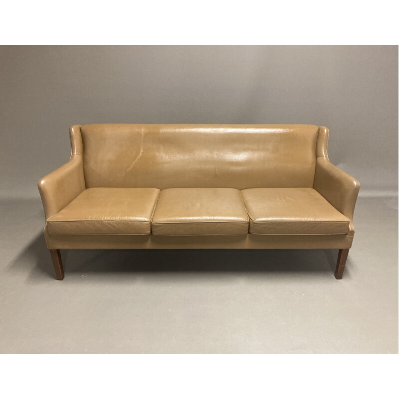 Scandinavian vintage leather sofa, 1950