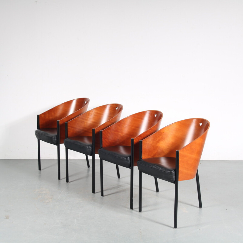 Ensemble de 4 chaises vintage "Costes" par Philippe Starck pour Driade, Italie 1980