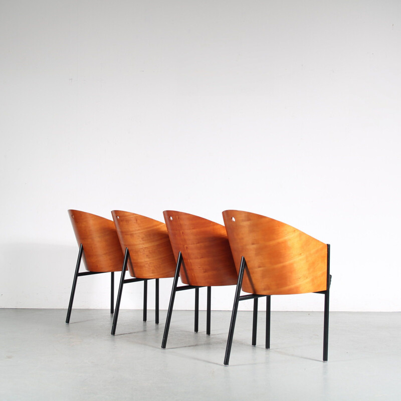 Ensemble de 4 chaises vintage "Costes" par Philippe Starck pour Driade, Italie 1980