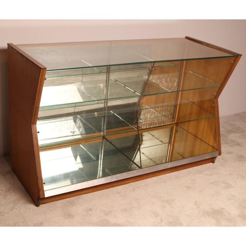 Vintage diamond shaped display cabinet, Belgium 1950s