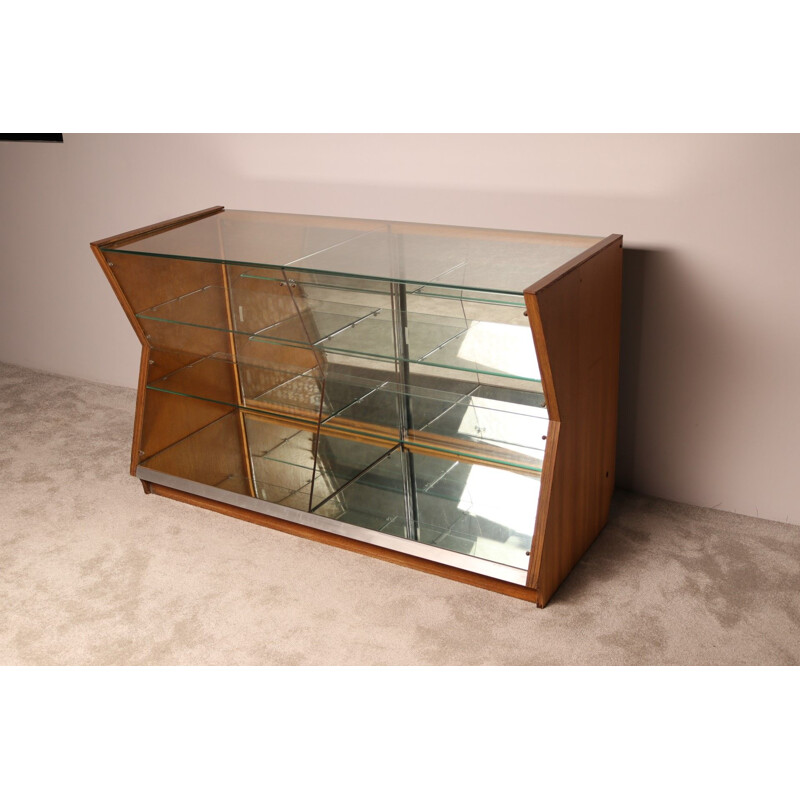 Vintage diamond shaped display cabinet, Belgium 1950s