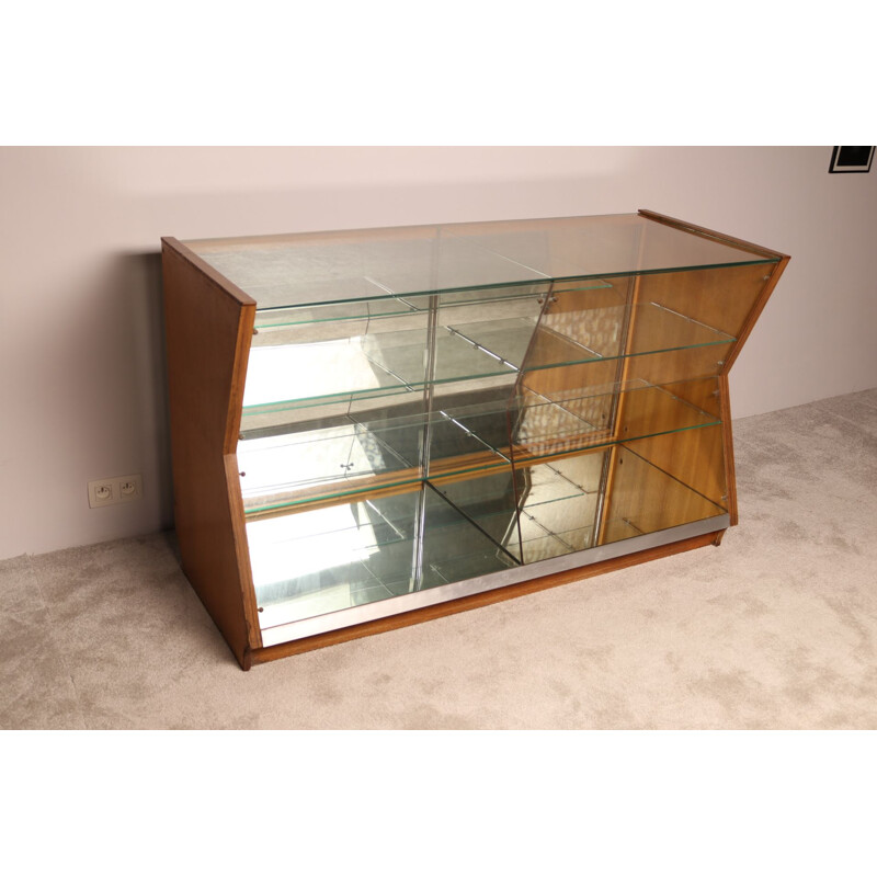 Vintage diamond shaped display cabinet, Belgium 1950s