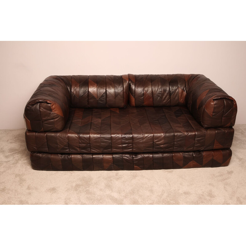 Vintage sofa in patchwork leather, 1960s