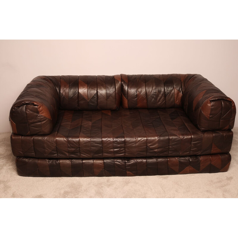 Vintage sofa in patchwork leather, 1960s