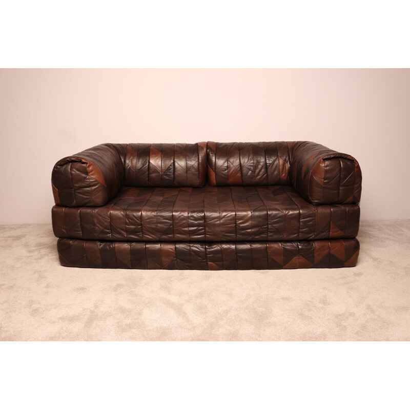 Vintage sofa in patchwork leather, 1960s