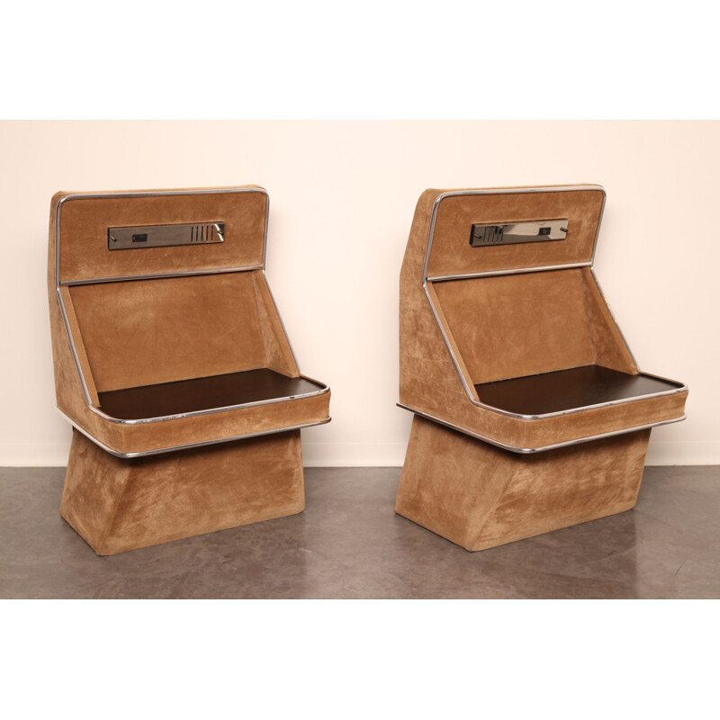 Pair of space age night stands by Poltrona Frau, Italy 1960s