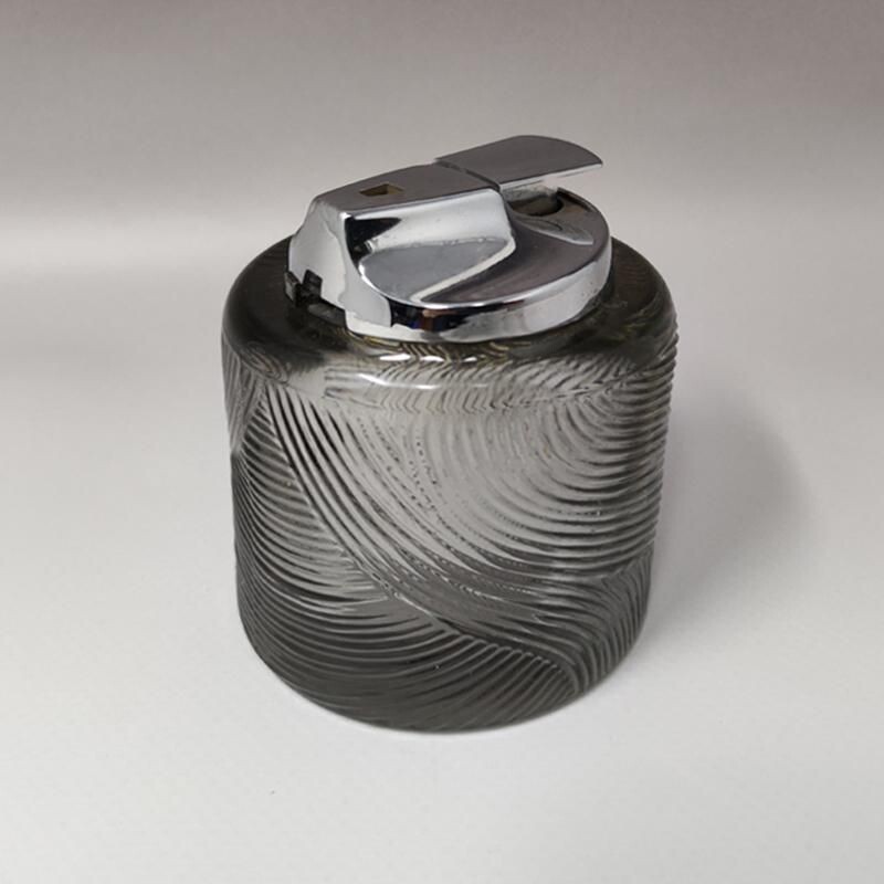 Vintage table lighter in crystal by Sergio Asti for Arnolfo di Cambio, 1970s