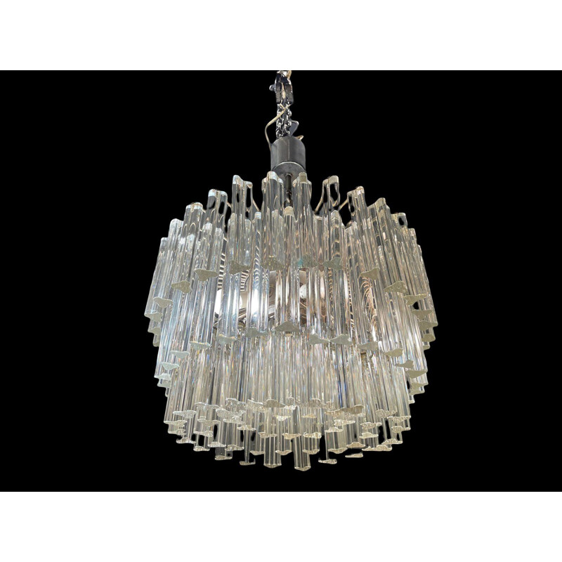 Vintage prism chandelier in murano glass by Paolo Venini