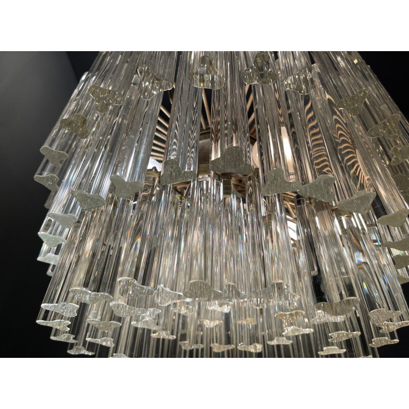 Vintage prism chandelier in murano glass by Paolo Venini