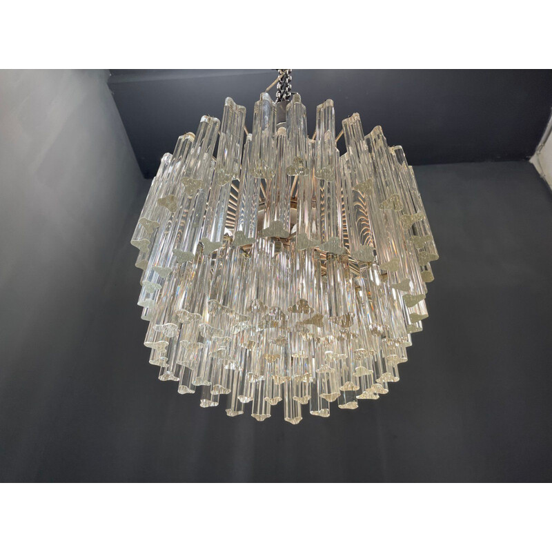 Lámpara prisma vintage de cristal de murano de Paolo Venini