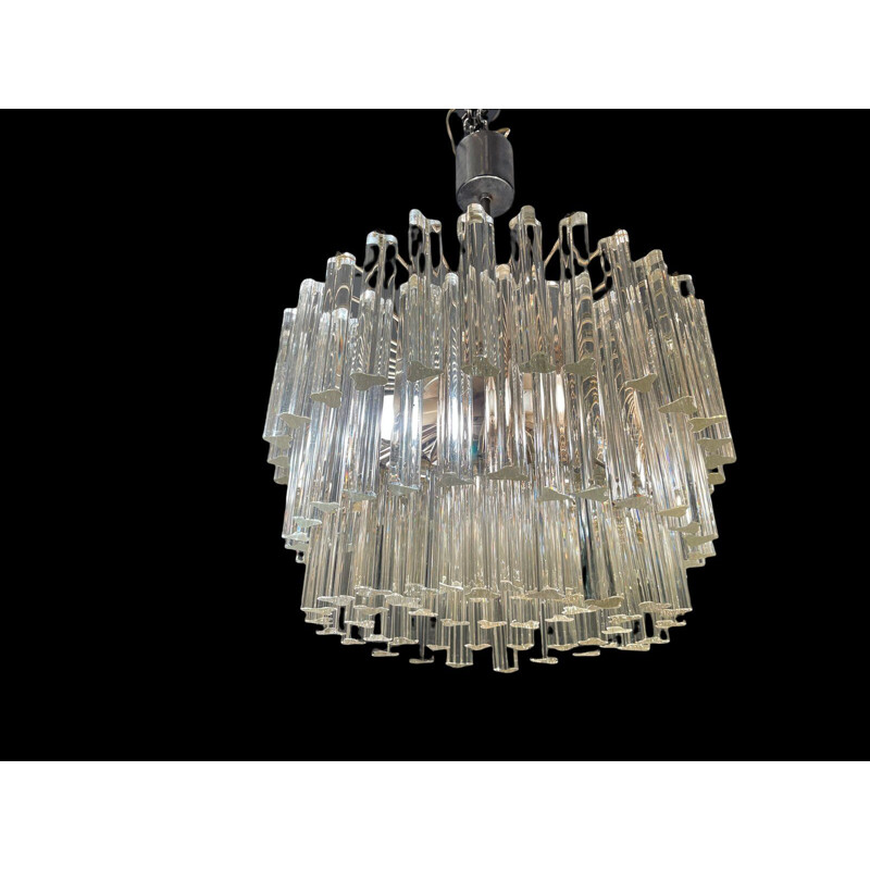 Vintage prism chandelier in murano glass by Paolo Venini