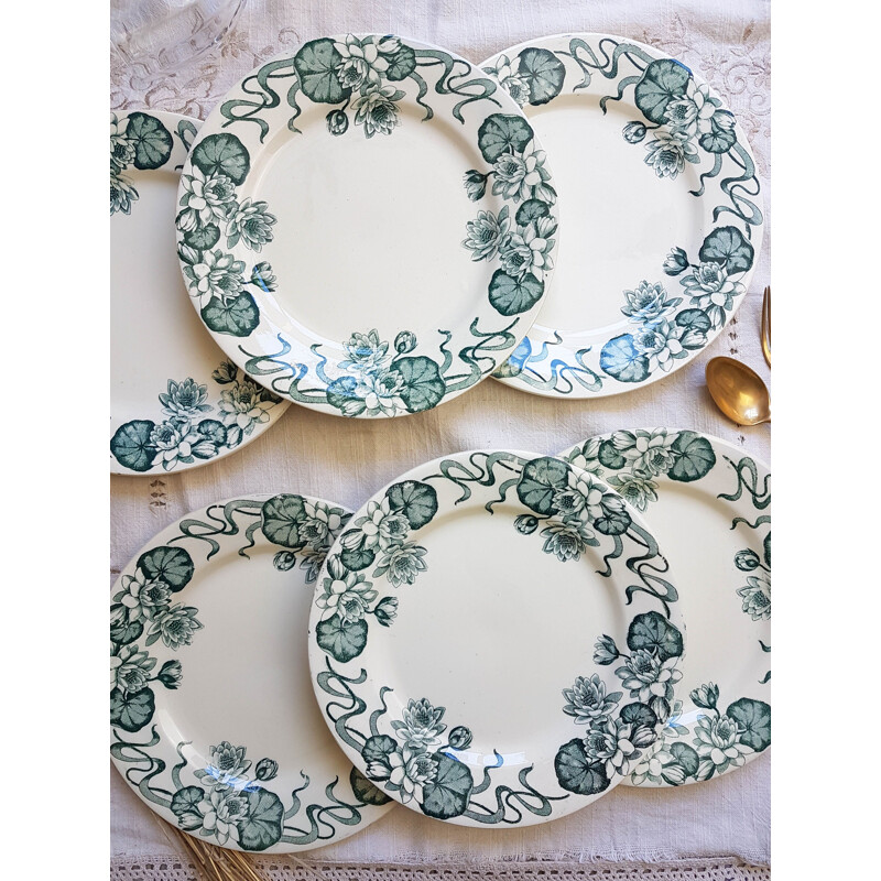 Conjunto de 6 pratos de jantar vintage