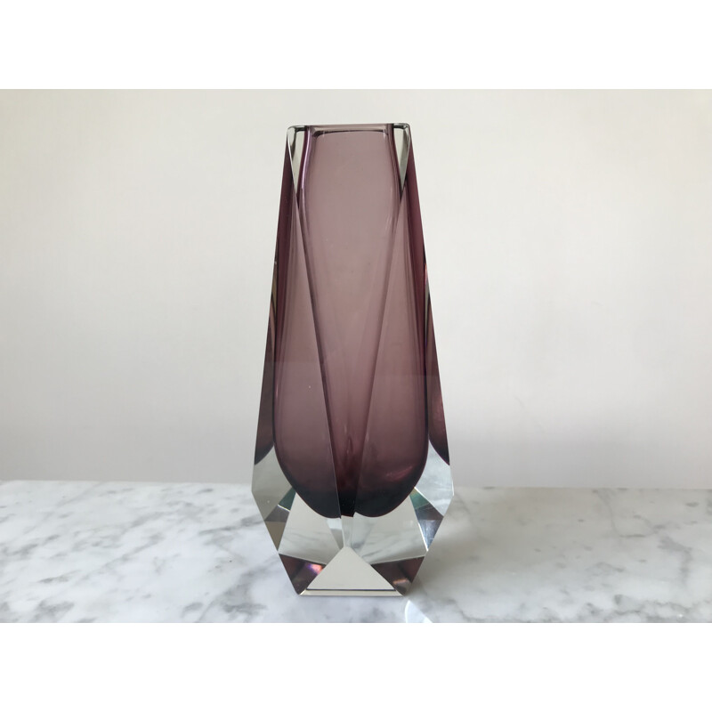 Vintage Murano glass vase by Flavio Poli