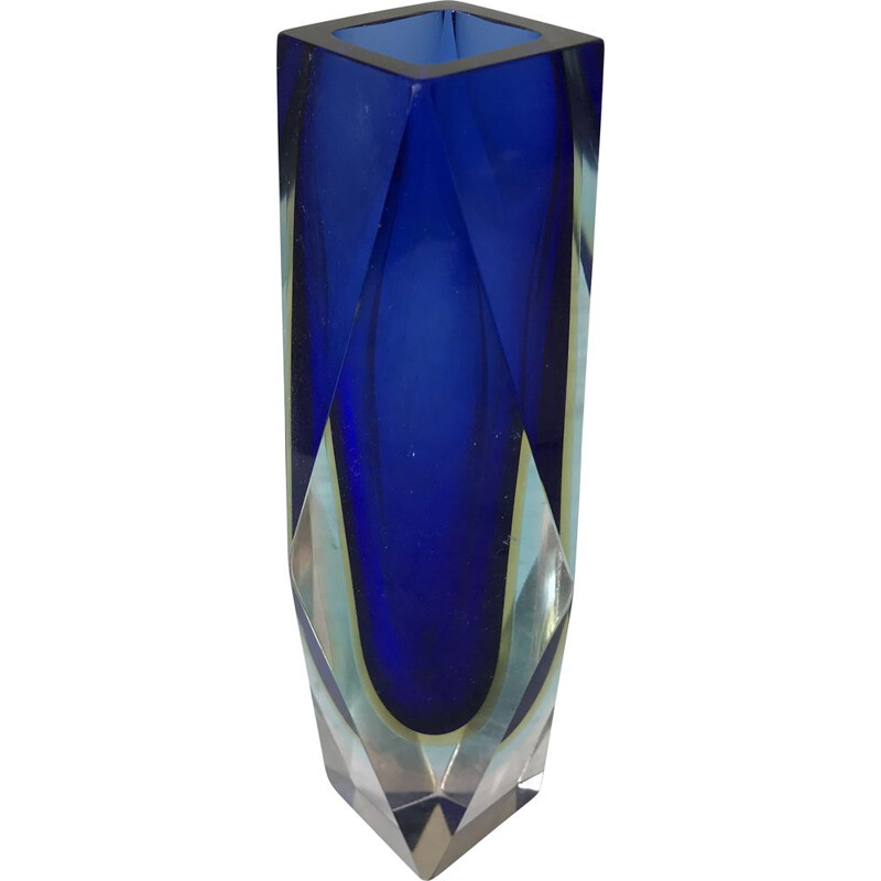 Vase vintage en verre de Murano par Flavio Poli
