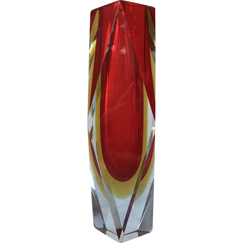 Vintage Murano glass vase by Flavio Poli