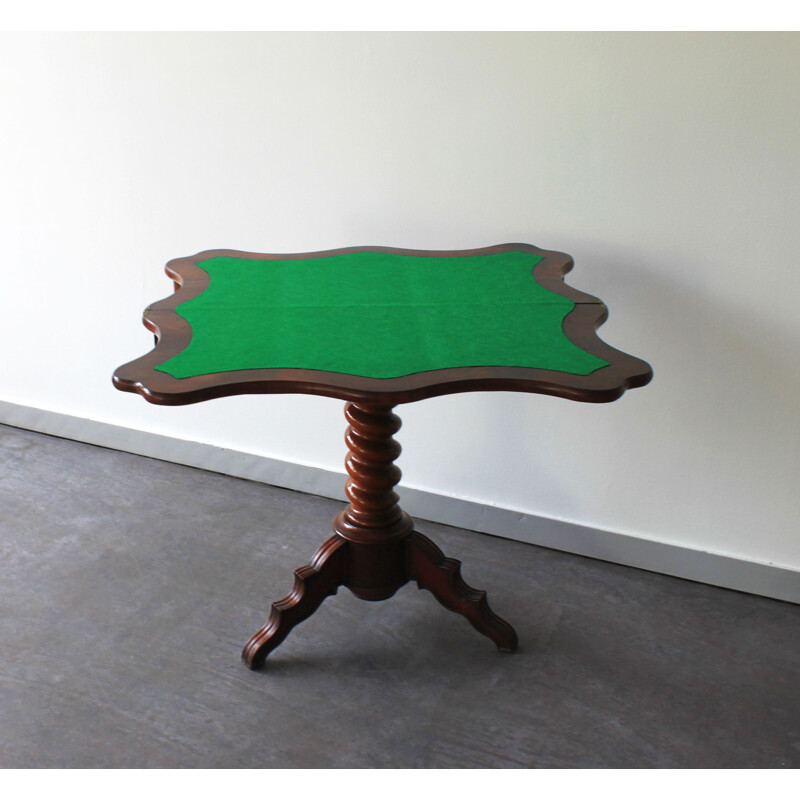 Mesa de jogos de mogno estilo Vintage Louis XIII