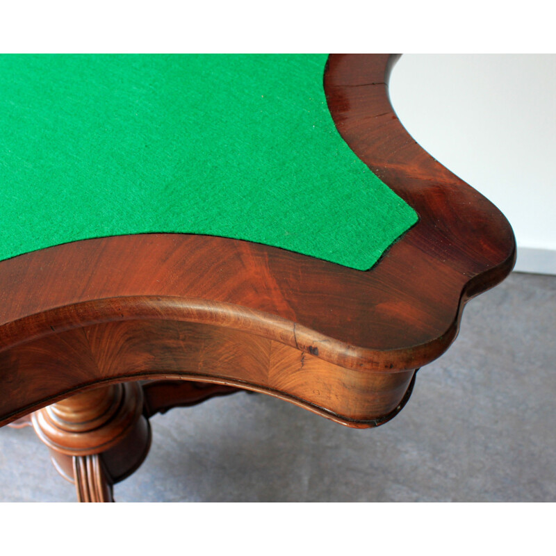 Mesa de jogos de mogno estilo Vintage Louis XIII