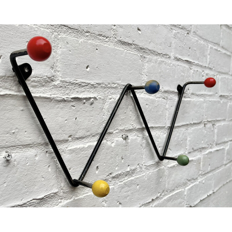 Vintage atomic steel coat rack, 1950s