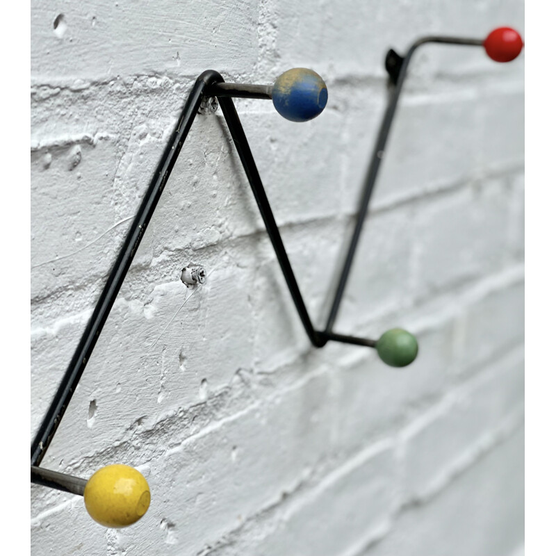 Vintage atomic steel coat rack, 1950s