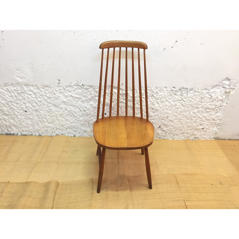 High back scandinavian chair with bars - 1960s