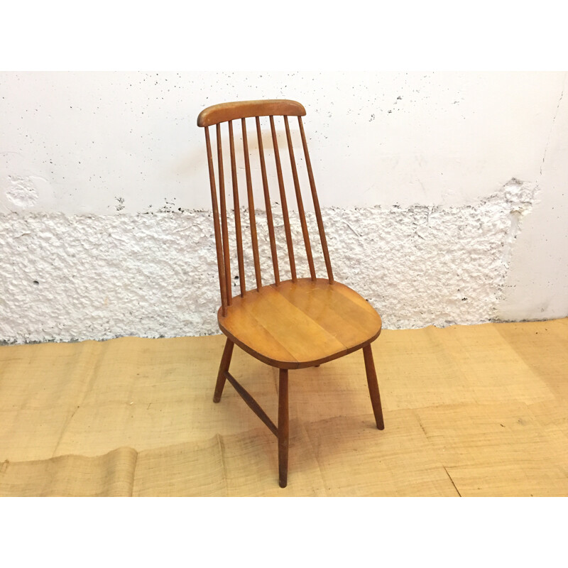 High back scandinavian chair with bars - 1960s
