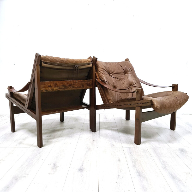 Paire de fauteuils Hunter vintage par Tordbjørn Afdal pour Bruksbo, Norvège 1960
