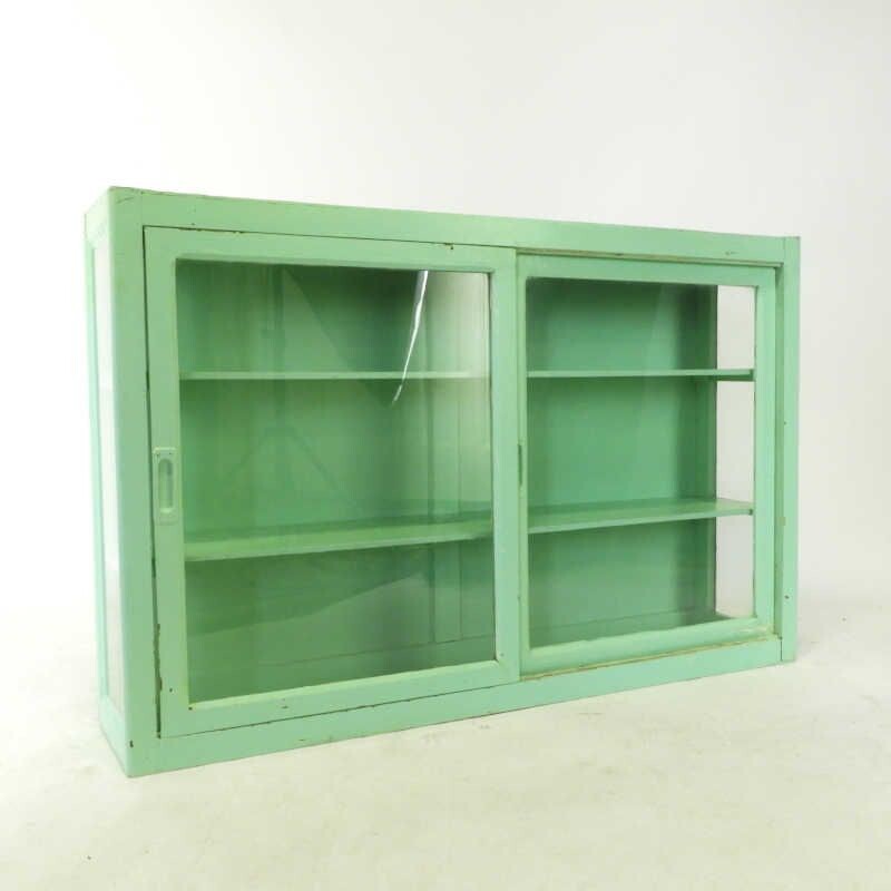 French vintage hanging display cabinet