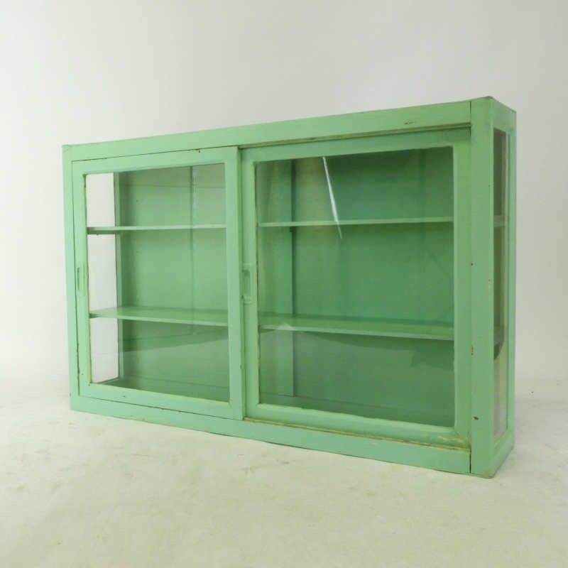 French vintage hanging display cabinet