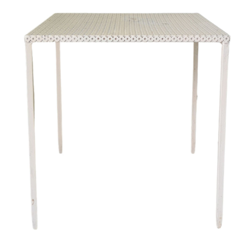 Vintage white steel side table by Artimeta Soest, Netherlands 1950s