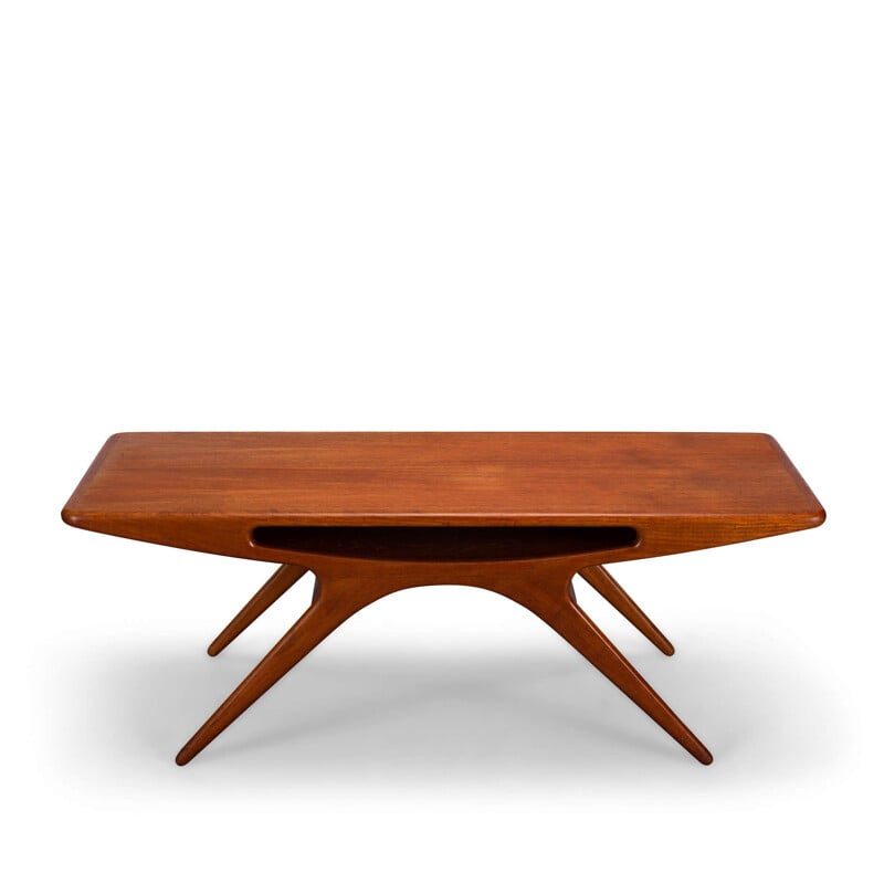 Vintage teak coffee table "smile" by Johannes Andersen, Denmark 1957