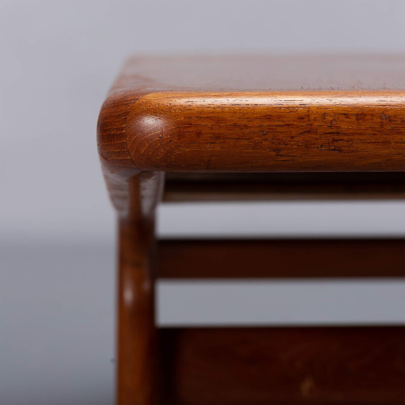 Mesa de café Vintage teak "smile" de Johannes Andersen, Dinamarca 1957