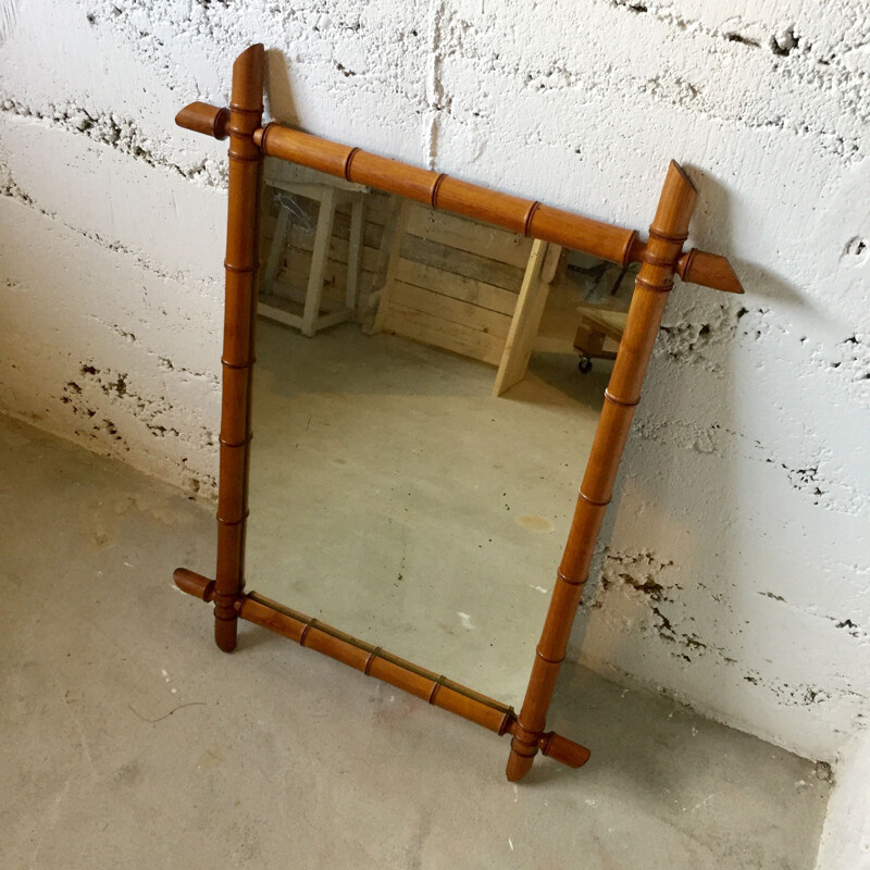 Vintage Art Deco mirror in carved wood