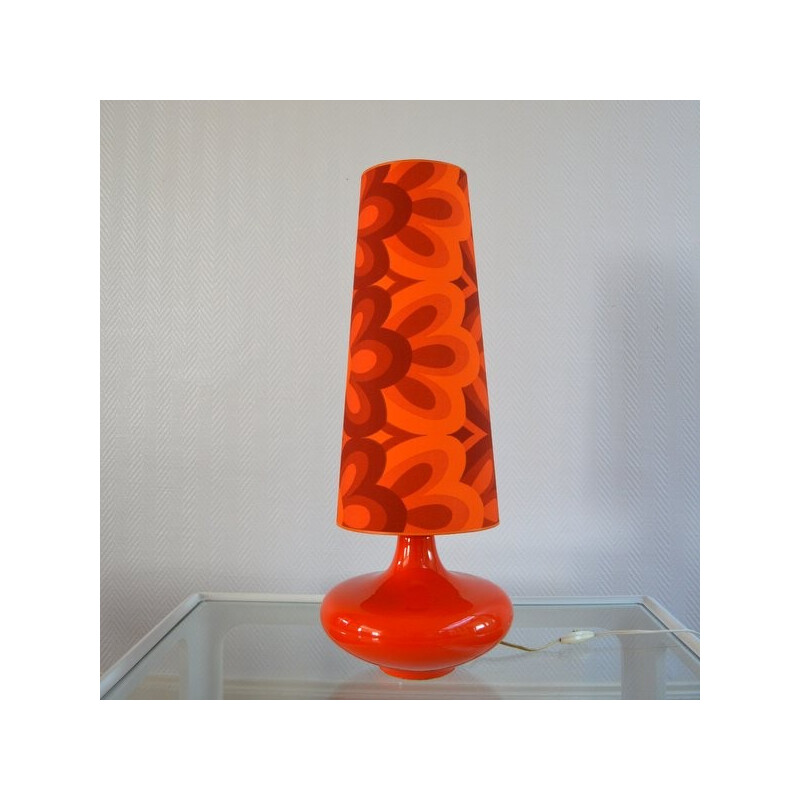 Red lamp in earthenware - 1970s