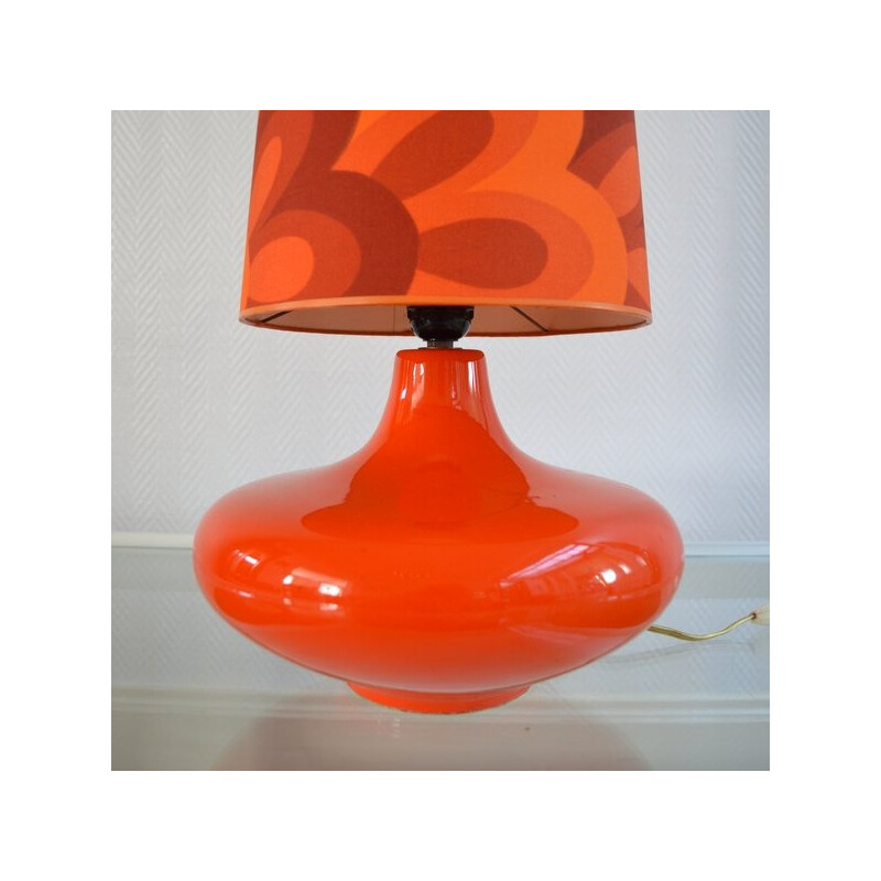 Red lamp in earthenware - 1970s