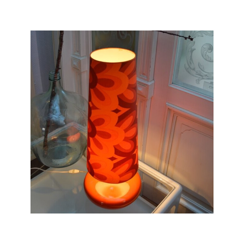 Red lamp in earthenware - 1970s