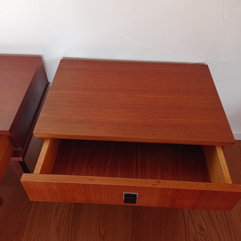 Pair of vintage Combineurop teak night stands, 1950