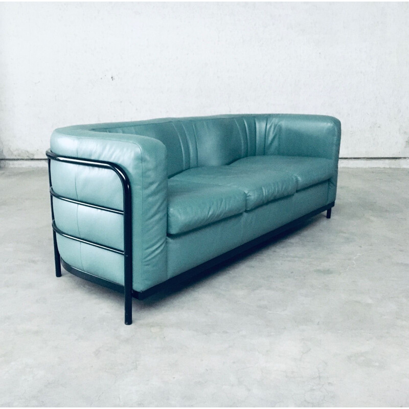 Vintage Onda 3 seat leather sofa by De Pas, D'Urbino and Lomazzi for Zanotta, Italy 1985