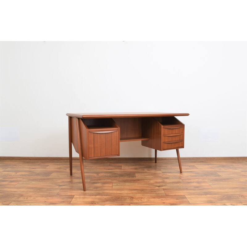 Vintage Deens teakhouten bureau van Gunnar Nielsen voor Tibergaard, 1960