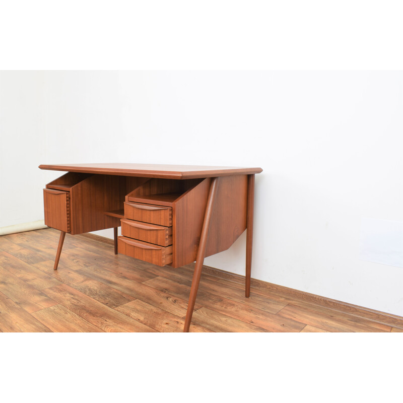 Mid-century Danish teak desk by Gunnar Nielsen for Tibergaard, 1960s