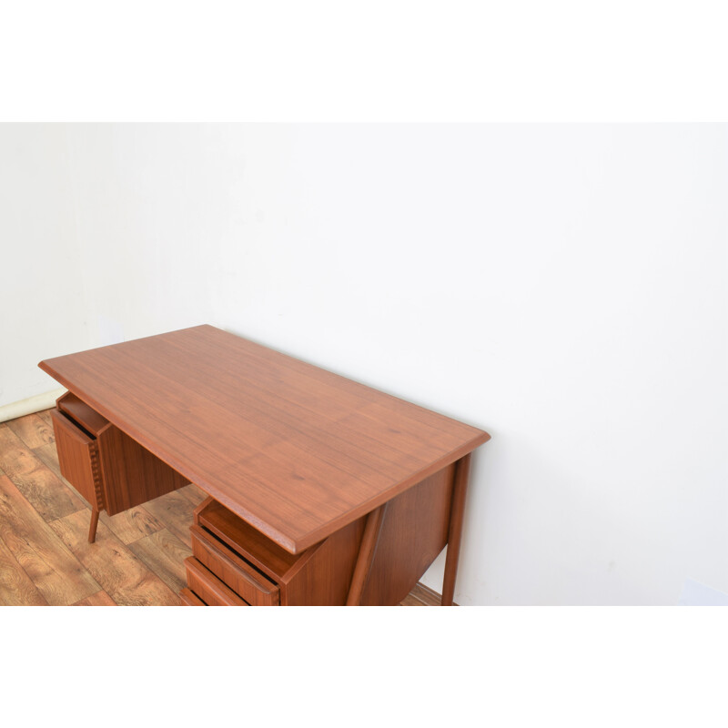 Mid-century Danish teak desk by Gunnar Nielsen for Tibergaard, 1960s