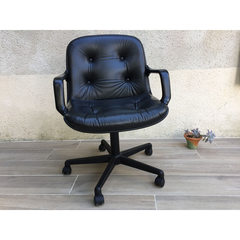Vintage Comforto leather office chair by Mobilier international, 1970