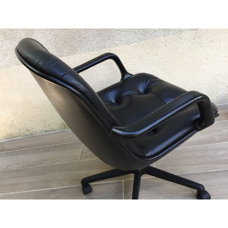 Vintage Comforto leather office chair by Mobilier international, 1970
