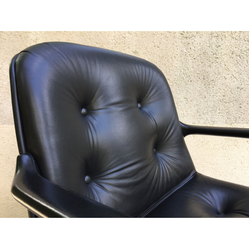 Vintage Comforto leather office chair by Mobilier international, 1970