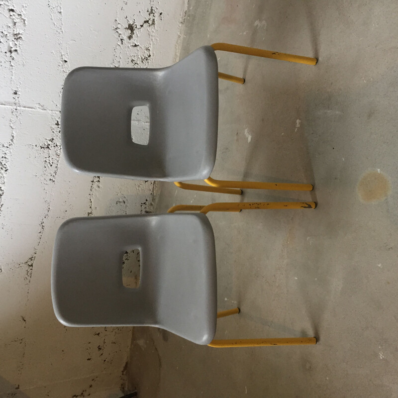 Set of 4 vintage Mullca children's chairs, 1970