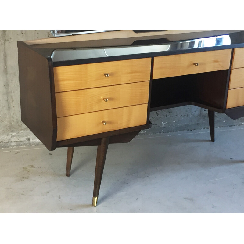 Dressing table in beech veneer - 1970s